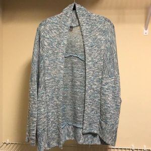 Blue cardigan sweater